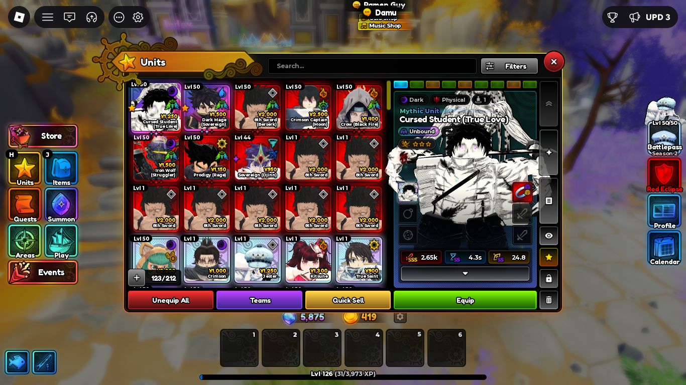Conta de roblox upada no anime expedition