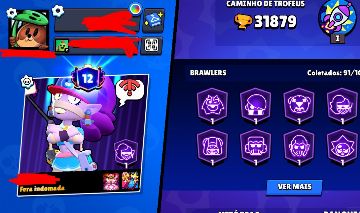 CONTA BRAWL STARS 31K DE TROFÉUS COM 12 PRESTÍGIOS