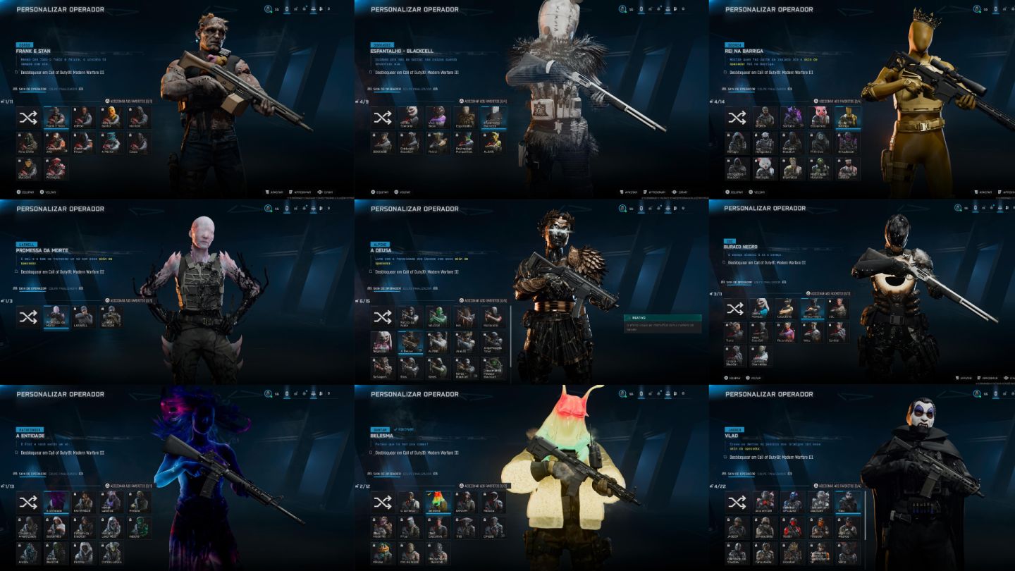 CONTA WARZONE VÁRIAS SKINS TRYHARDS, TERRIFER, SMILE, BALLERINA, CORVO E ETC.