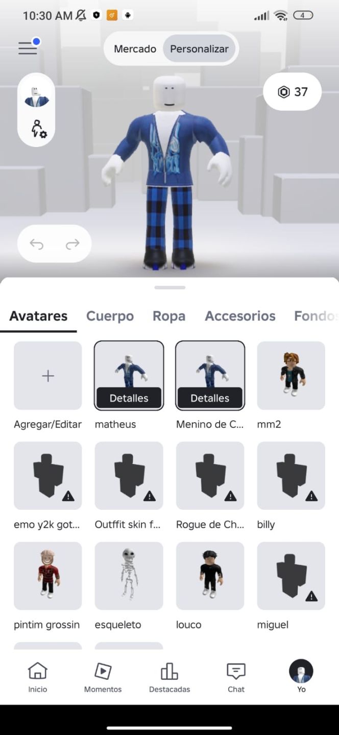 Conta roblox (pra sair muito rápido muitas skins)