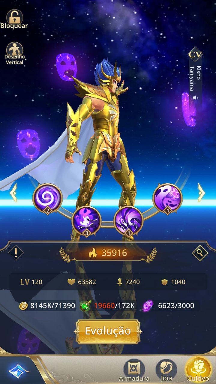 SAINT SEIYA LENDAS DA JUSTIÇA COM ANDORA, MYSTORIA, CAMUS DIVINO, LVL 100