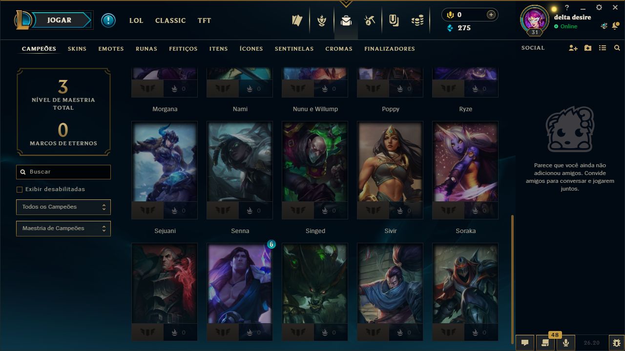 SKIN SWAIN ROSA DE CRISTAL + [ CONTA MAIN SUPORTE ] + [ TROCA NICK ]