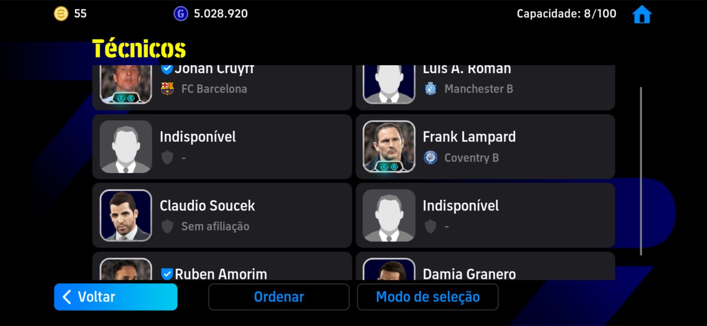 Conta. Efootball 3210, com vários jogadores épicos!!! Ronaldinho 102!!!