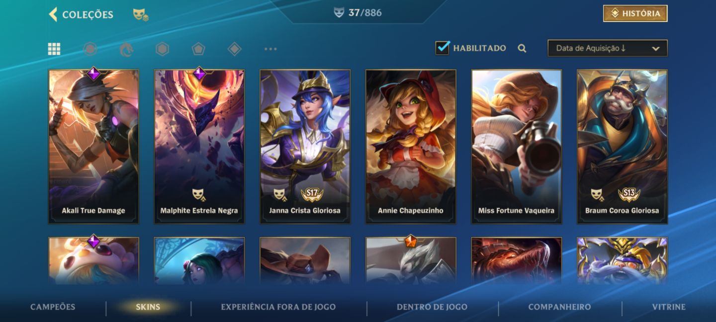 WILD RIFT - 3X MESTRE -LEVEL 135 - 37 SKINS- 1400 DIAS DE IDADE.