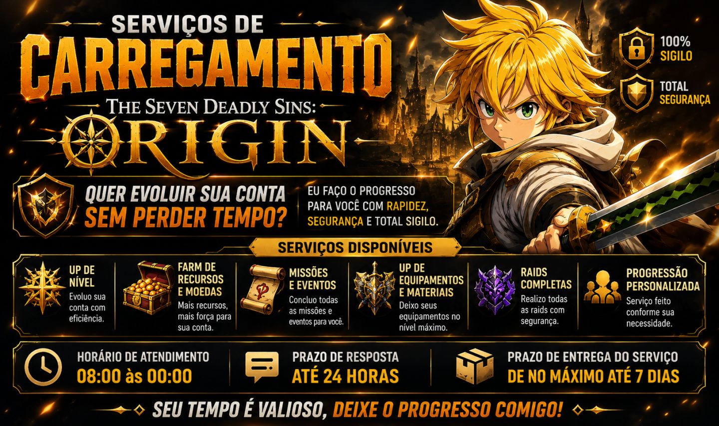 Tudo Seven Deadly Sins Origin- FAÇO RAID ARANHA/Taranis