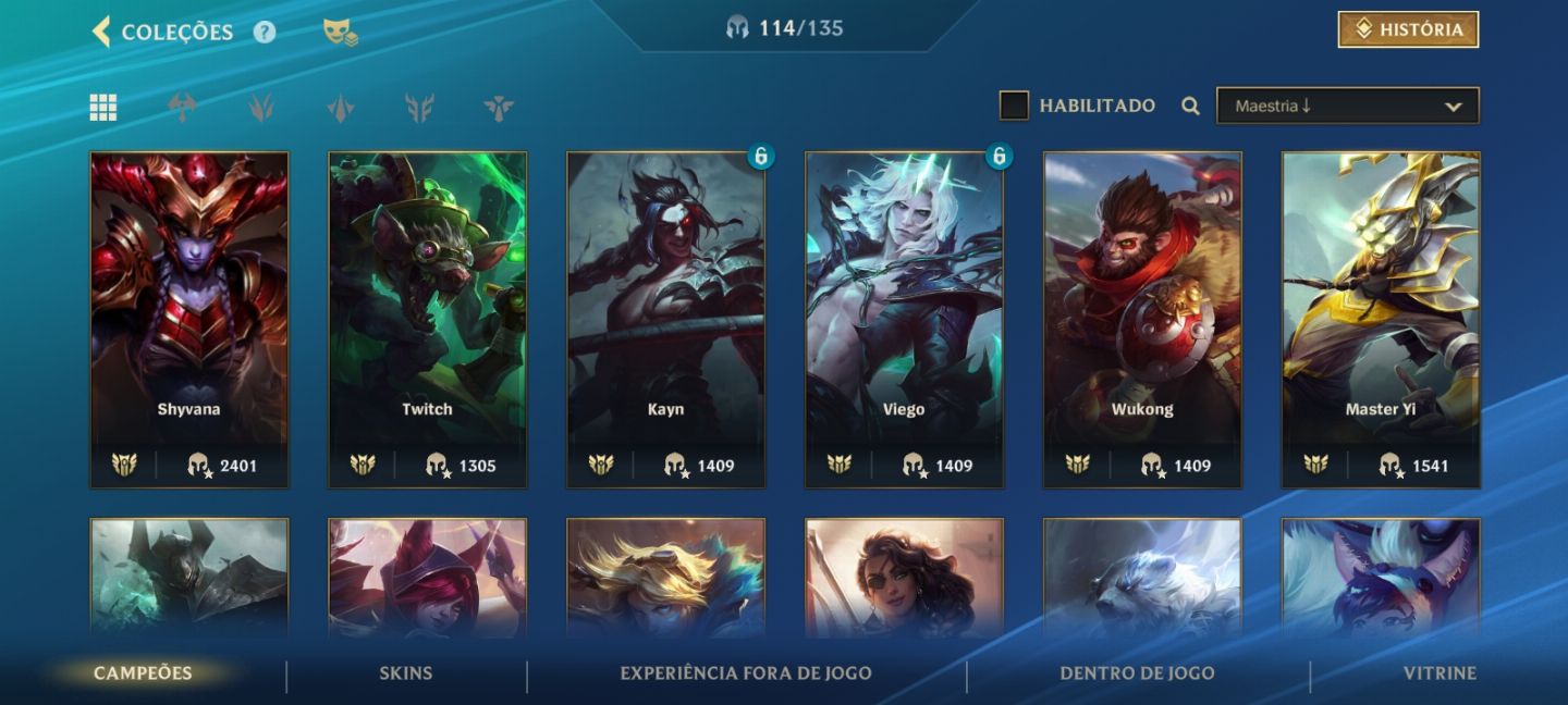 CONTA WILD RIFT MESTRE COM 4 SKINS PRESTIGIO!!!