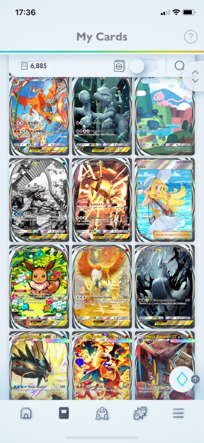 Conta pokemon tcg pocket level 56 com 7000 cartas