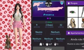 Conta nova feminina com itens crowns