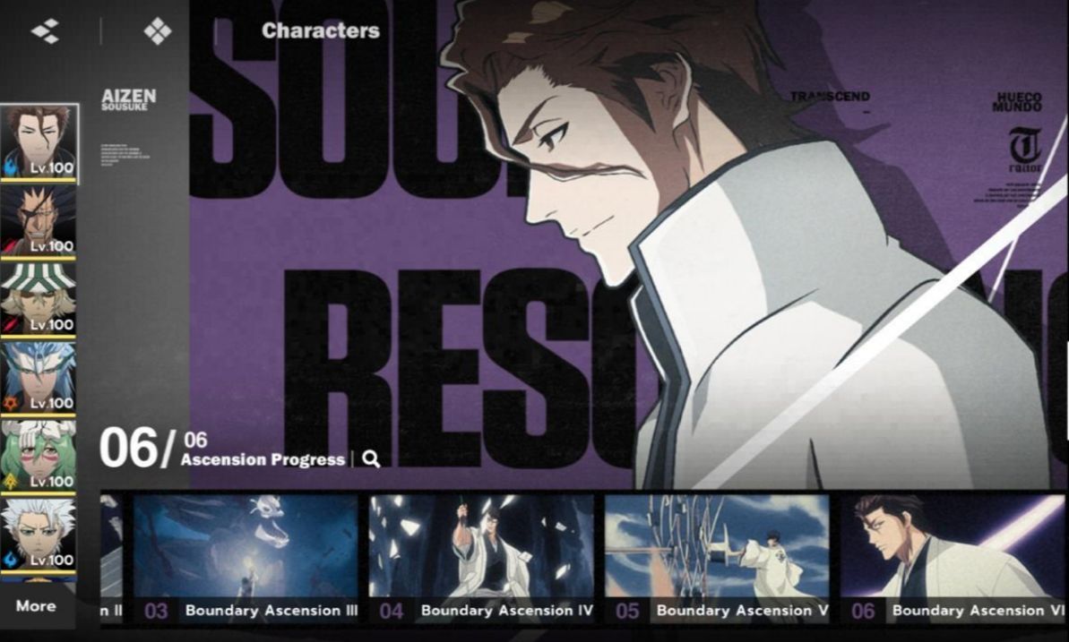 Conta Bleach Soul Resonance Lv79 EndGame AizenB6 + ArmaS5 todos com armas e mais