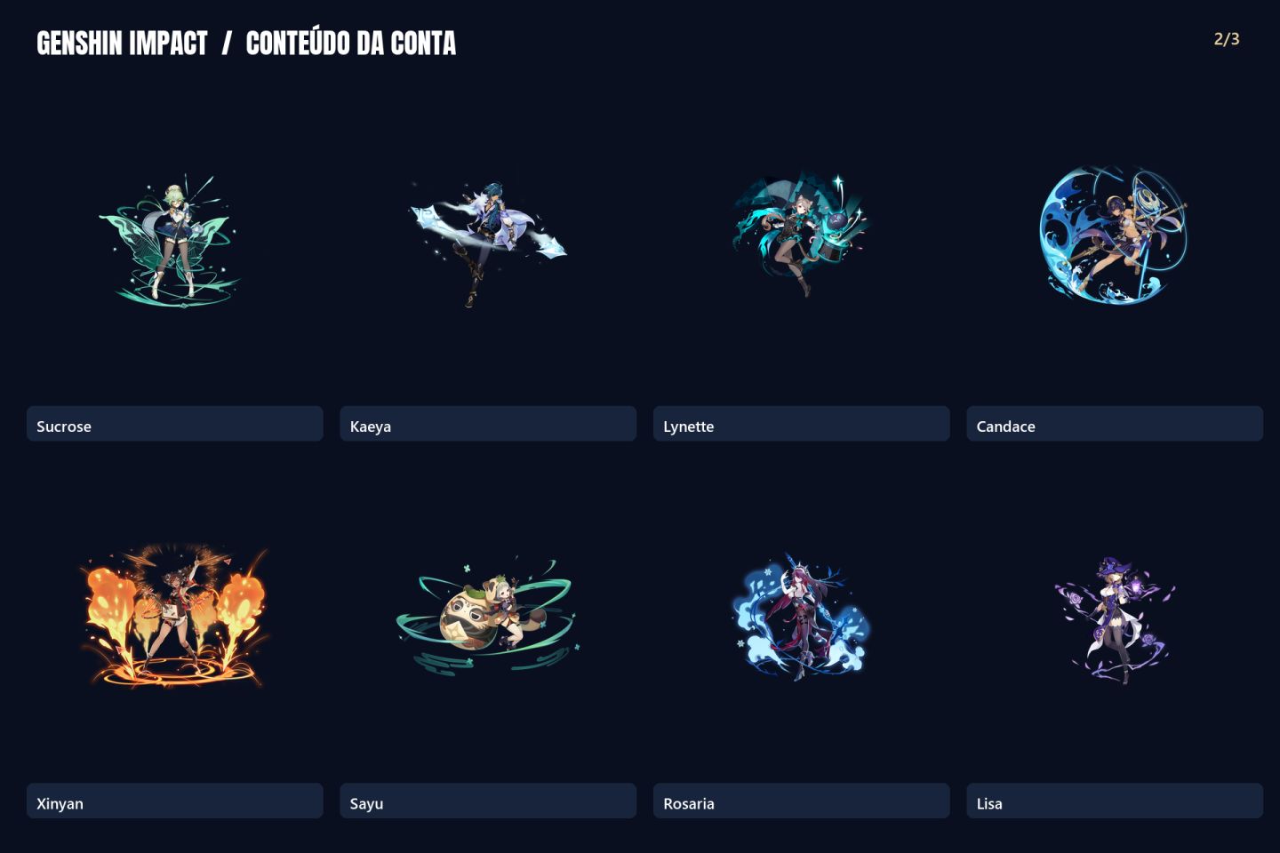Conta Genshin Impact | AR 26 | 19 Personagens | 4 Lendários 5 |