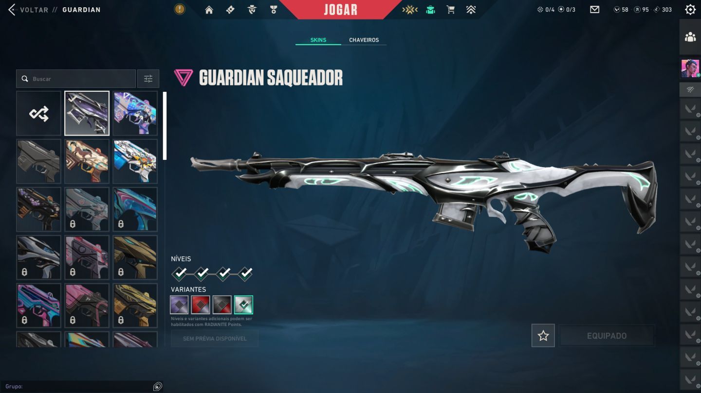 CONTA VALORANT COM 16 SKINS(Não contando de passe)