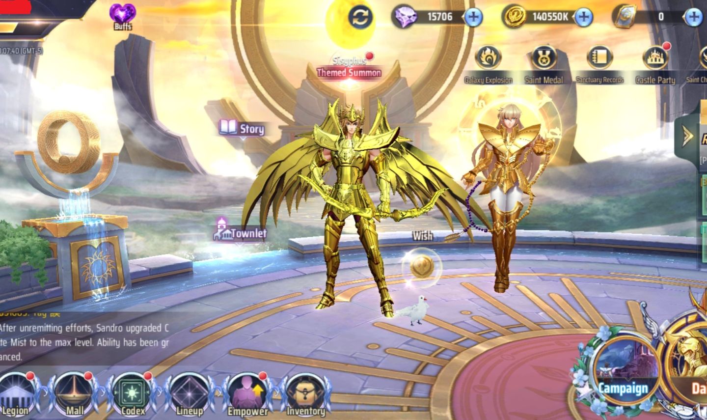 Conta saint seiya awakening servidor 150