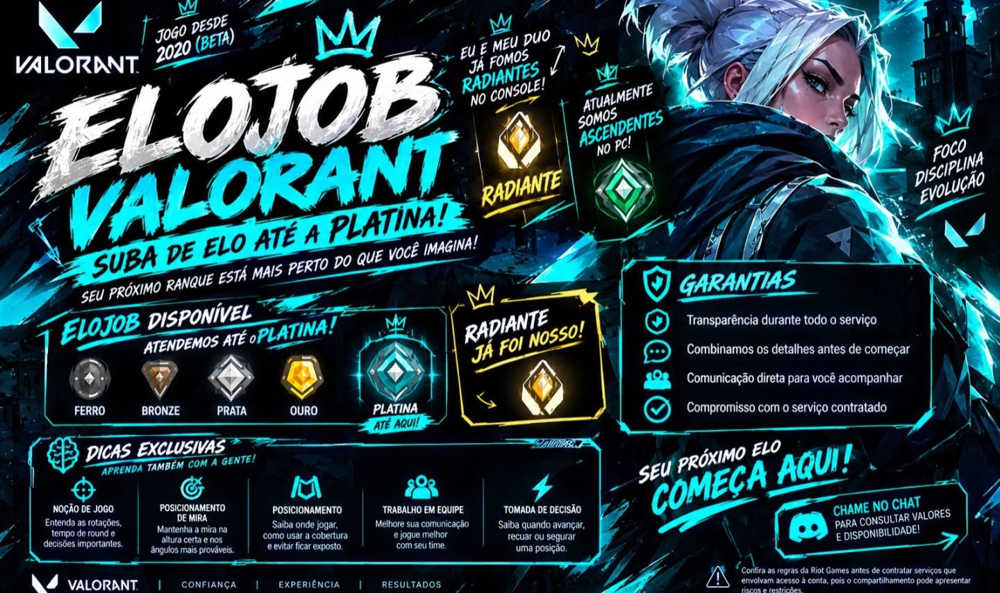 VALORANT - ELOJOB - DUOBOOST/TRIOBOOST - MD5 E MUITO MAIS!