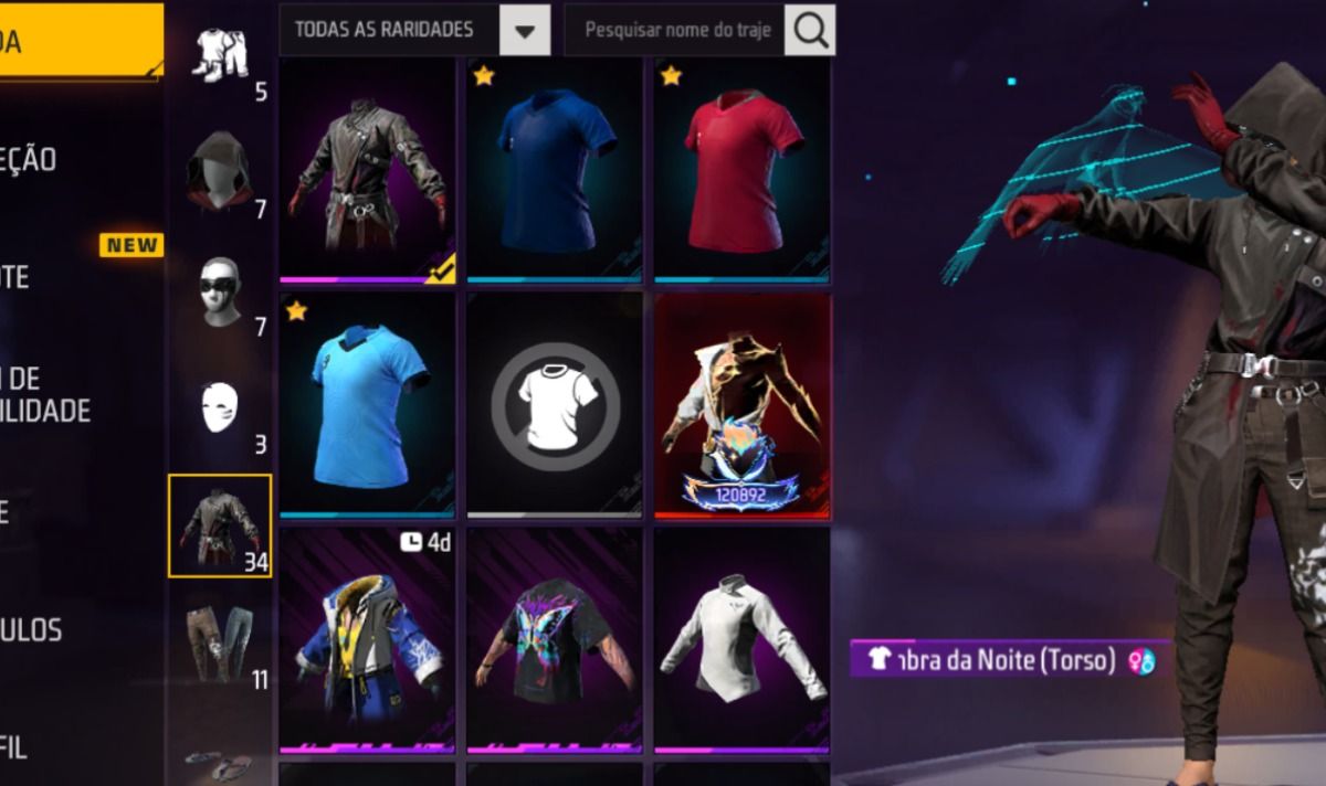 Conta com todas camisas de time e skin de transformaçao
