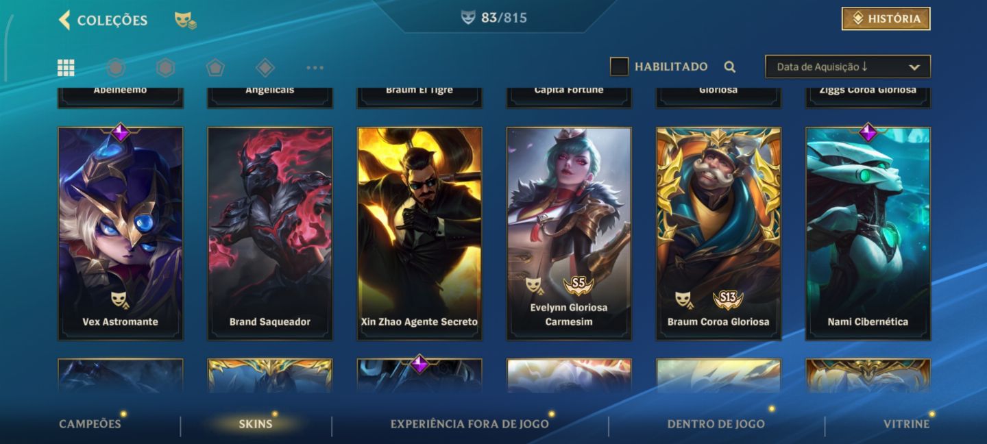 Conta lol com ótimas skins
