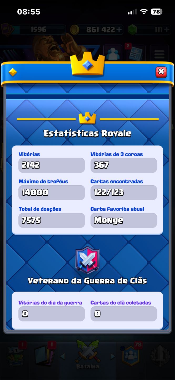 CONTA DE CLASH ROYALE