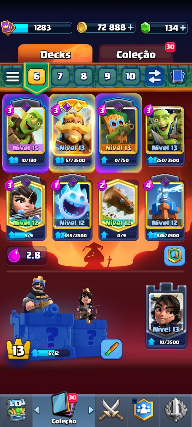 Conta Clash Royale arena 20 deck log bait