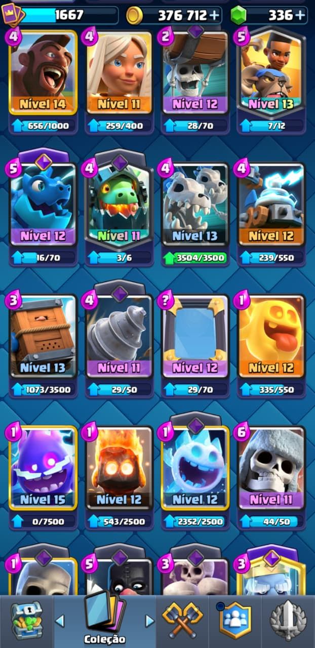 CLASH ROYALE - REI 15 MAX - 14 EVO - 376K OURO - 13K DE TROFÉUS