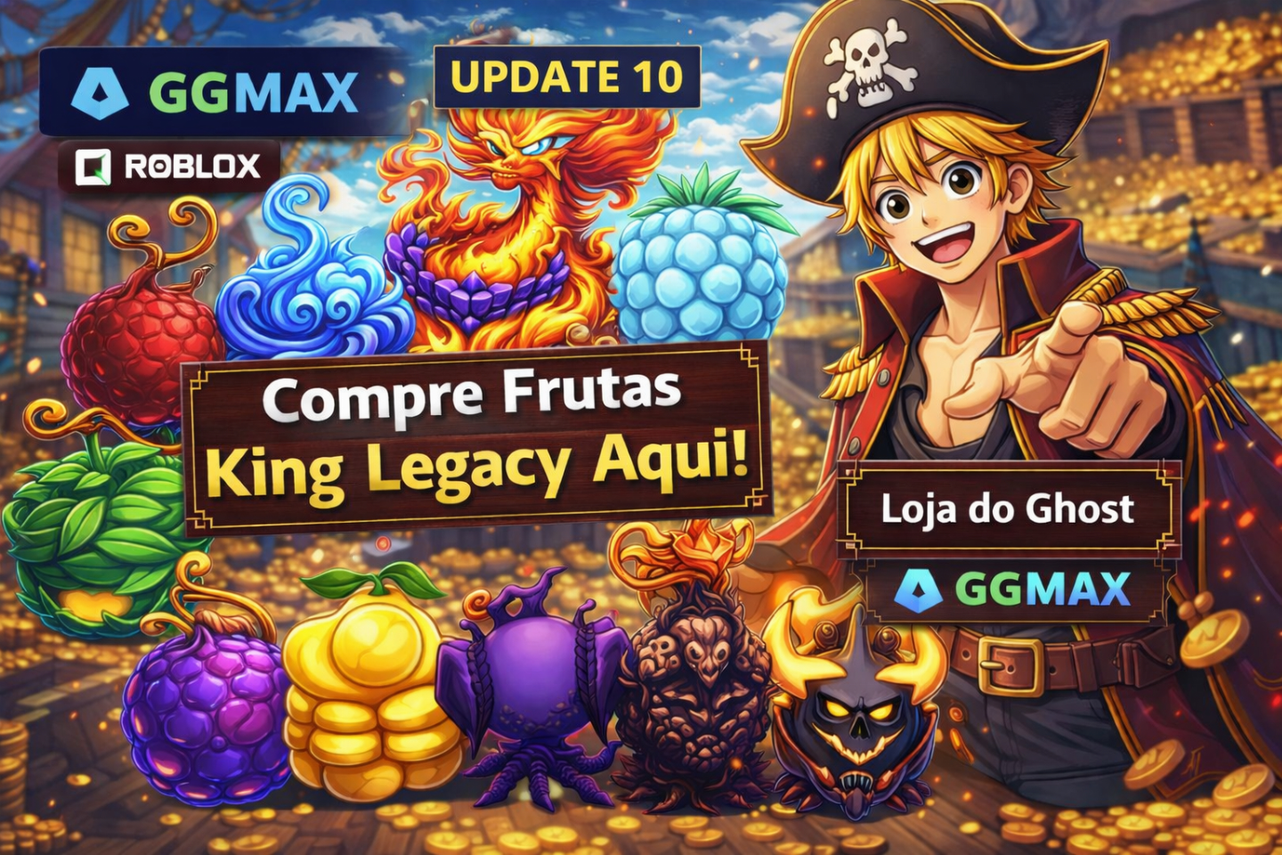 FRUTAS FÍSICAS/KING LEGACY/FRUTA DEMON/FRUTA PTER/DRAGON/LOJA GHOST /ESPADAS