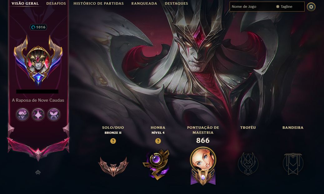 CONTA LOL LV 1016 | 466 SKINS | 407 EMOTES