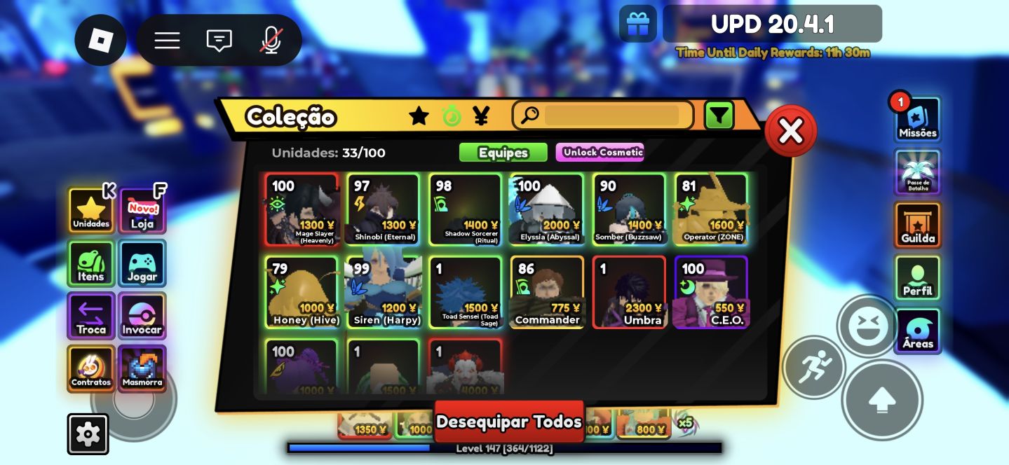 CONTA COM 3 UNIQUES