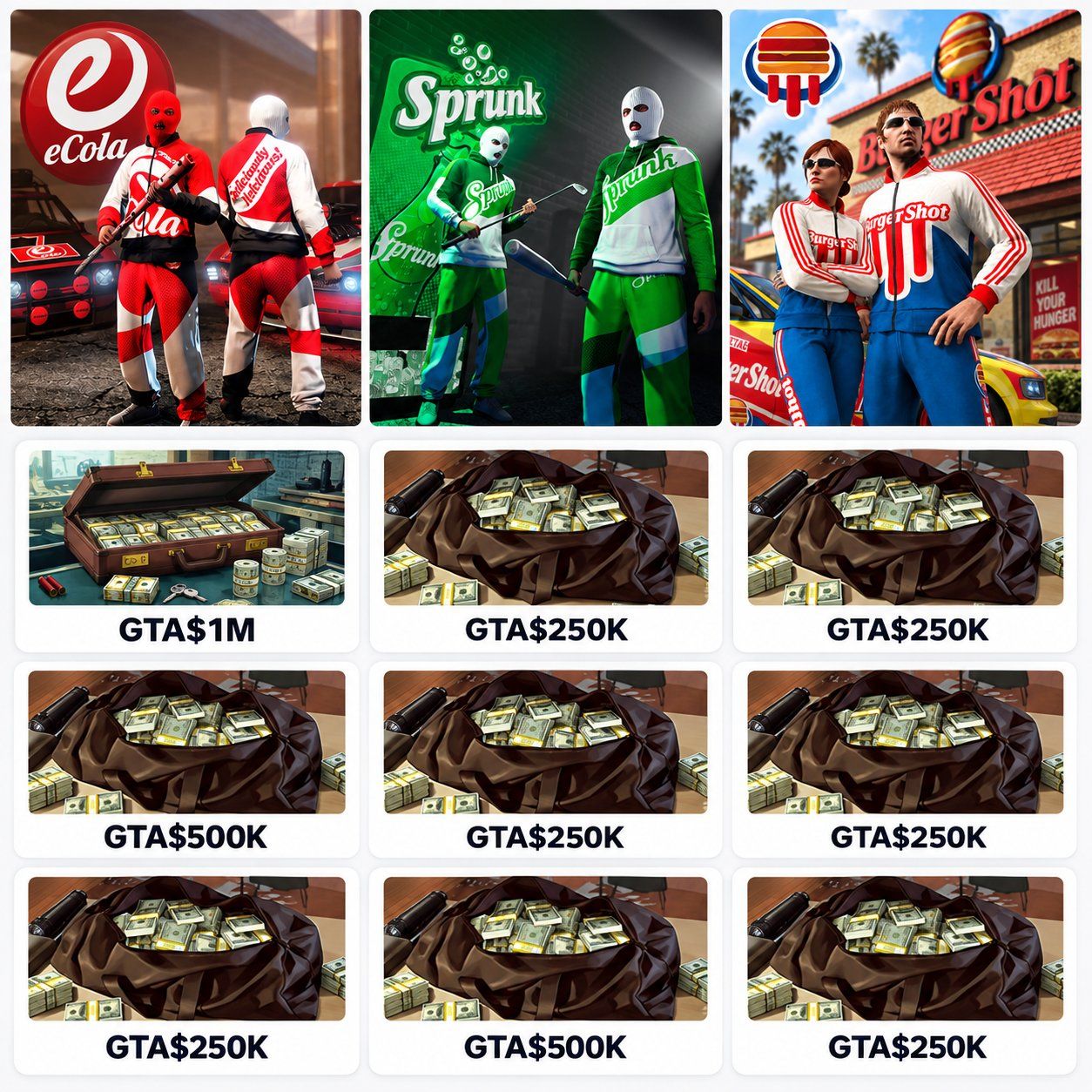 GTA 5 - ONLINE - TWITCH DROP - ATUALIZADOS - ITENS NA DESCRIÇÃO