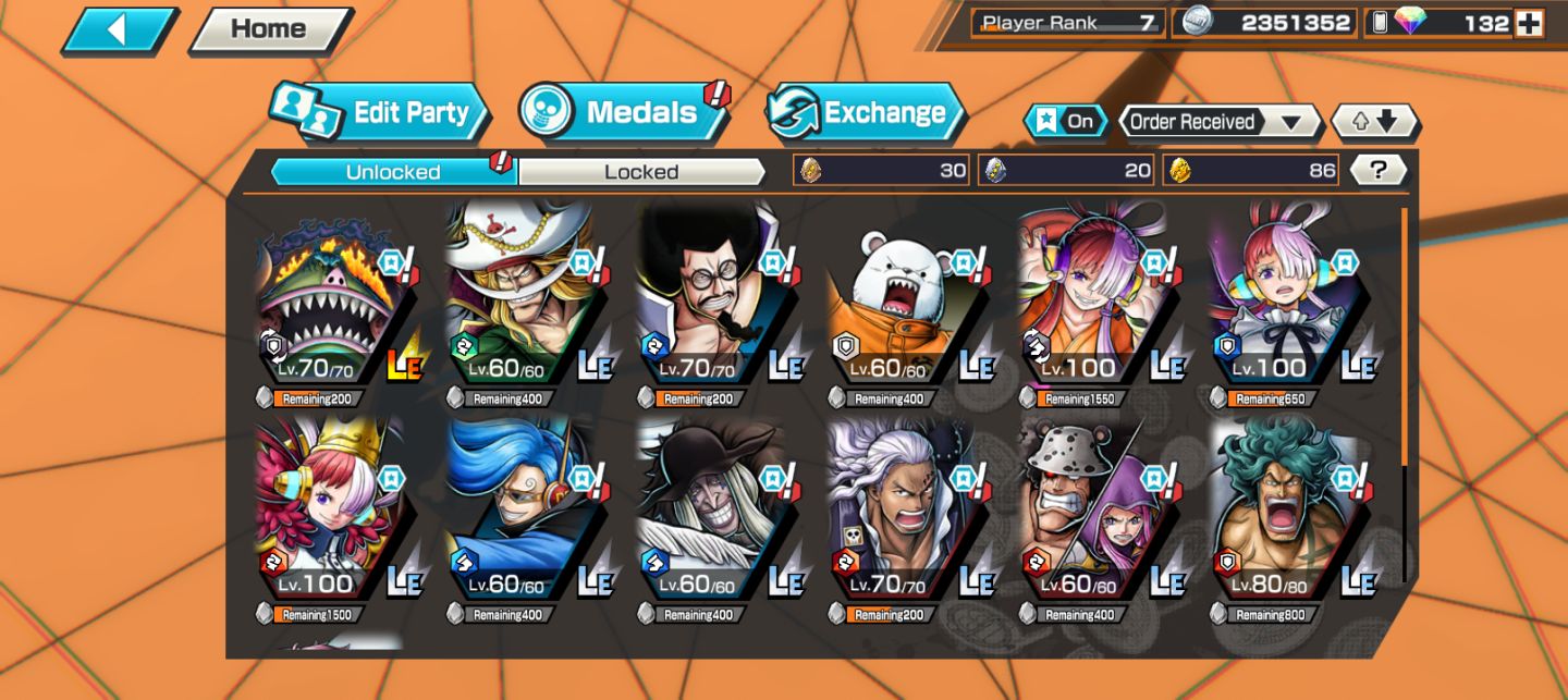 Conta de One Piece Bountry Rush
