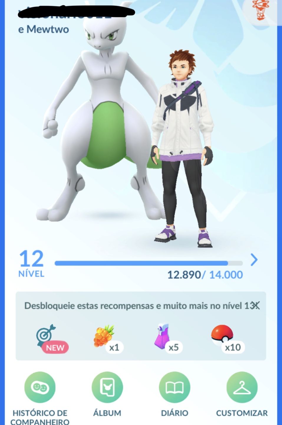 Conta pokemon go com mewtwo shiny