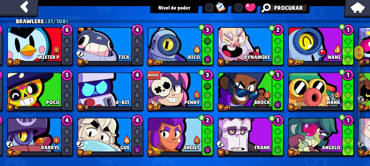 Conta Brawl Stars 8k de Troféus + 31 Brawler.