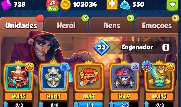 CONTA Rush Royale 2771% de critico panda full e lutador full