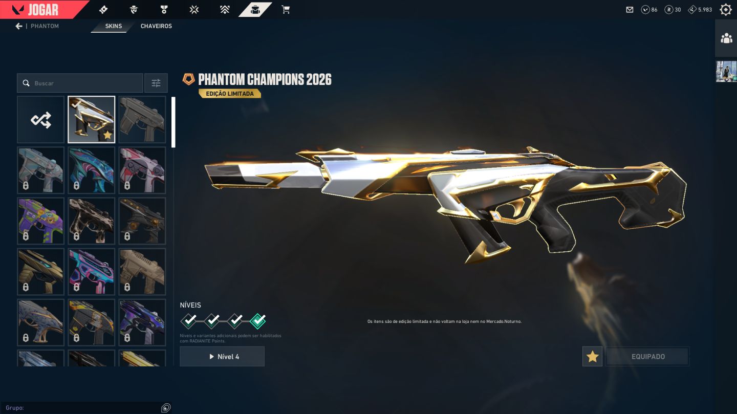 CONTA COM PACOTE CHAMPIONS E VANDAL GAIA (LER DESCRICAO)