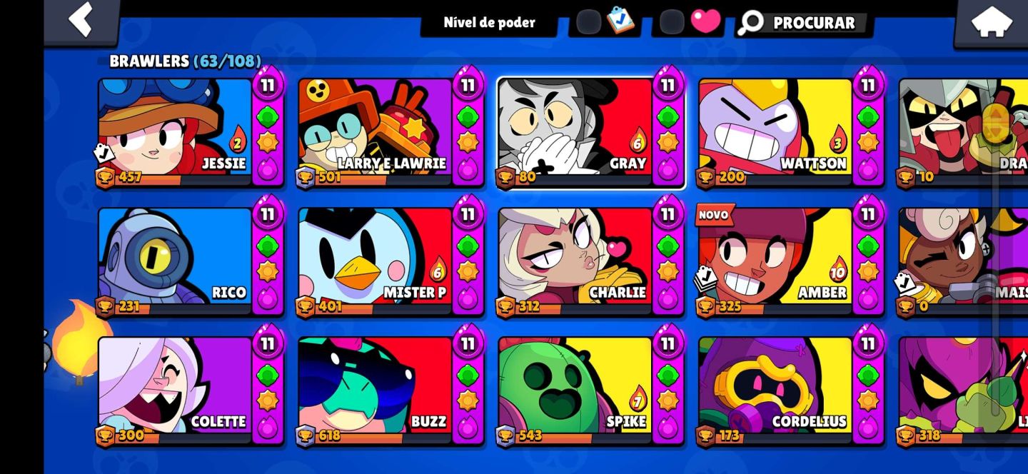 Conta BrawlStars com Jessie Dragão Escarlate e Mais
