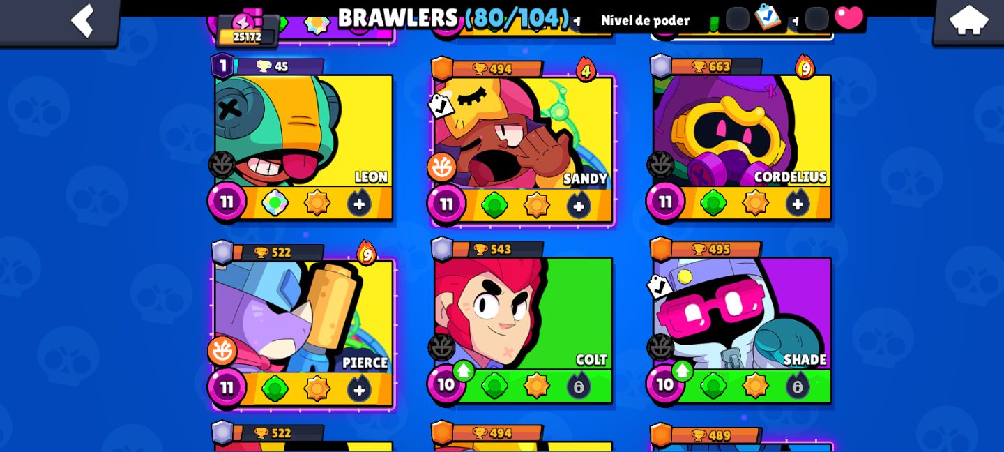 CONTA BRAWL 25.172 TROFÉUS | 80/104 BRAWLERS | 9 LENDÁRIOS