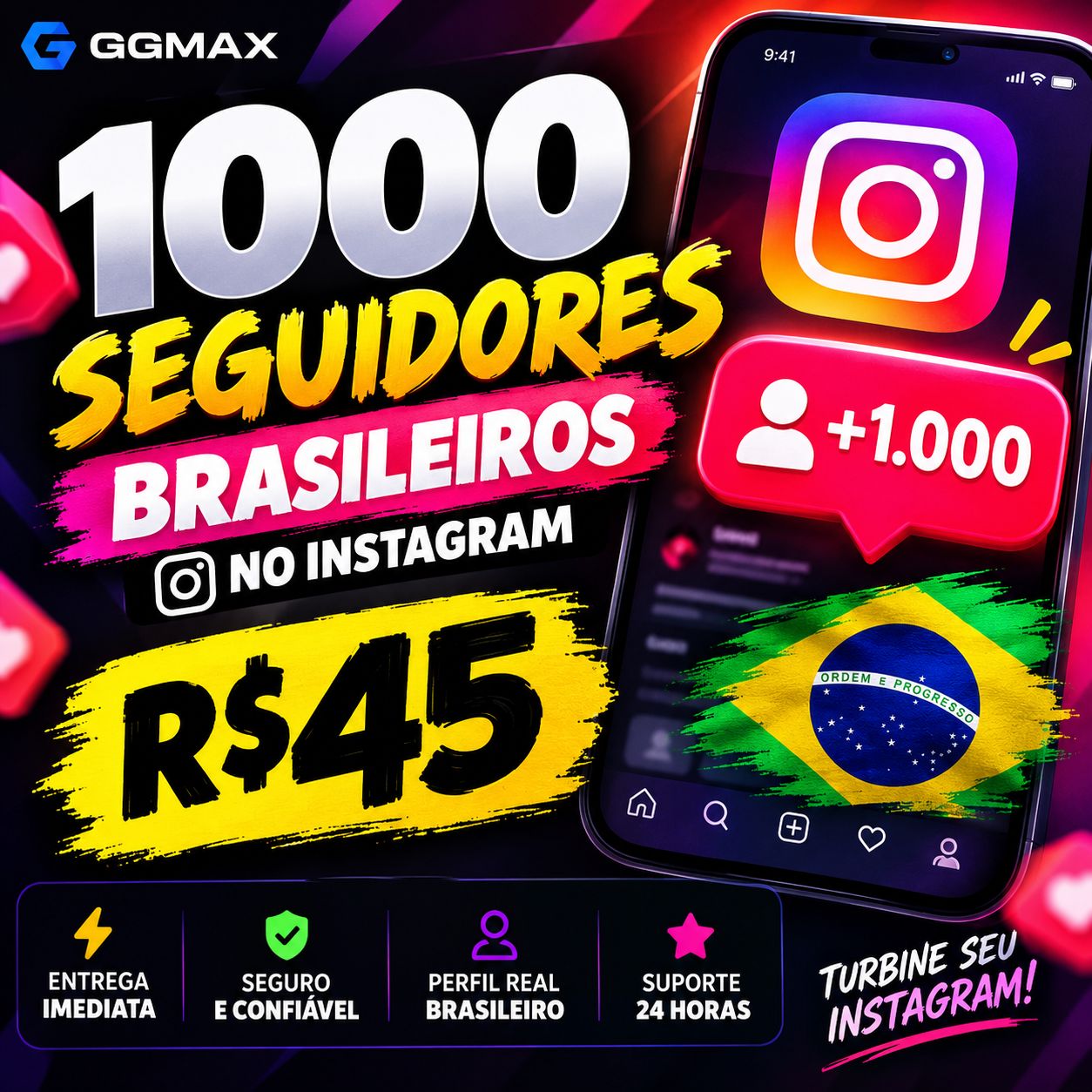 1000 Seguidores Brasileiros Instagram