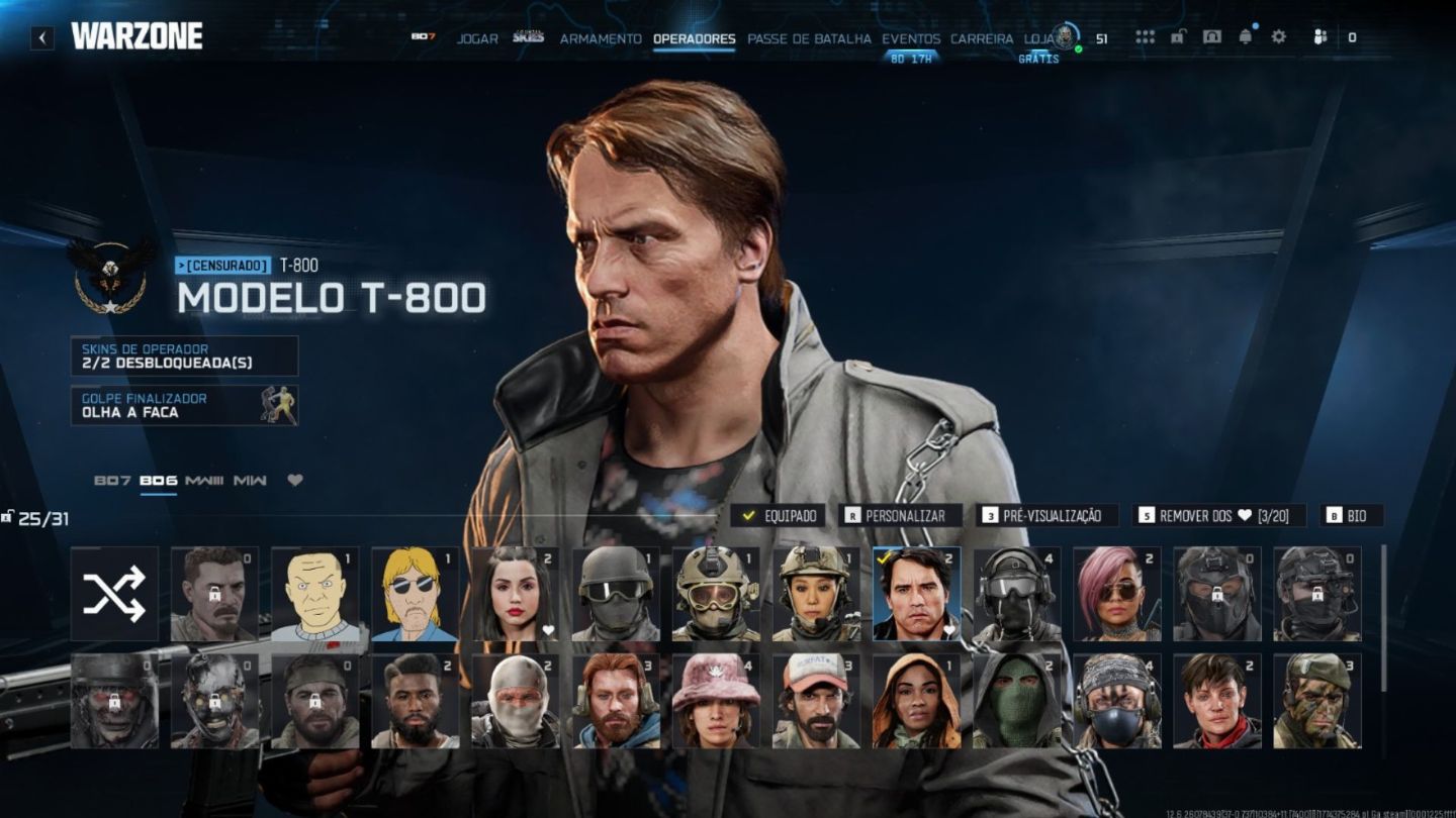 T800/ BAILARINA/ ART TERRIFIER/ CORVO/ MICHAEL MYERS/ CONTA TRYHARD E RARA