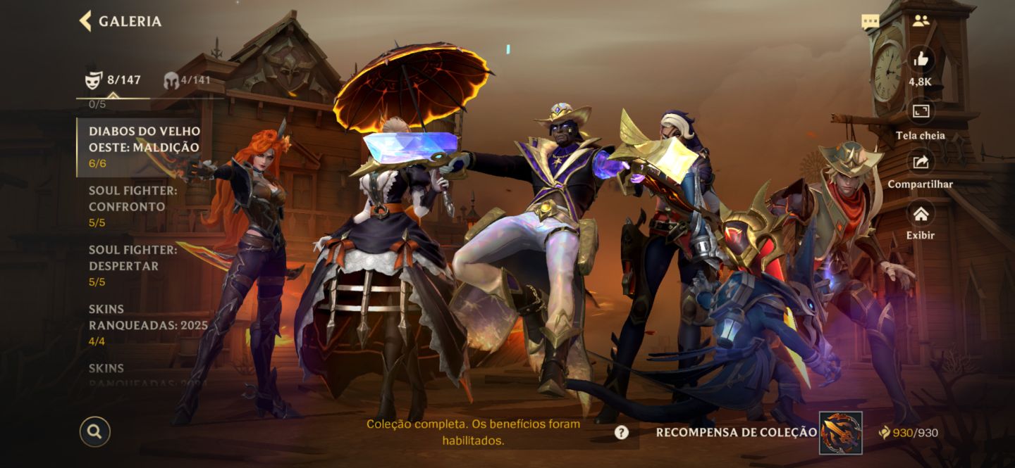 CONTA WILD RIFT DESAPEGO| 251 SKINS | 50K COLEÇÃO | MÍTICAS + PRESTÍGIO + SKINS