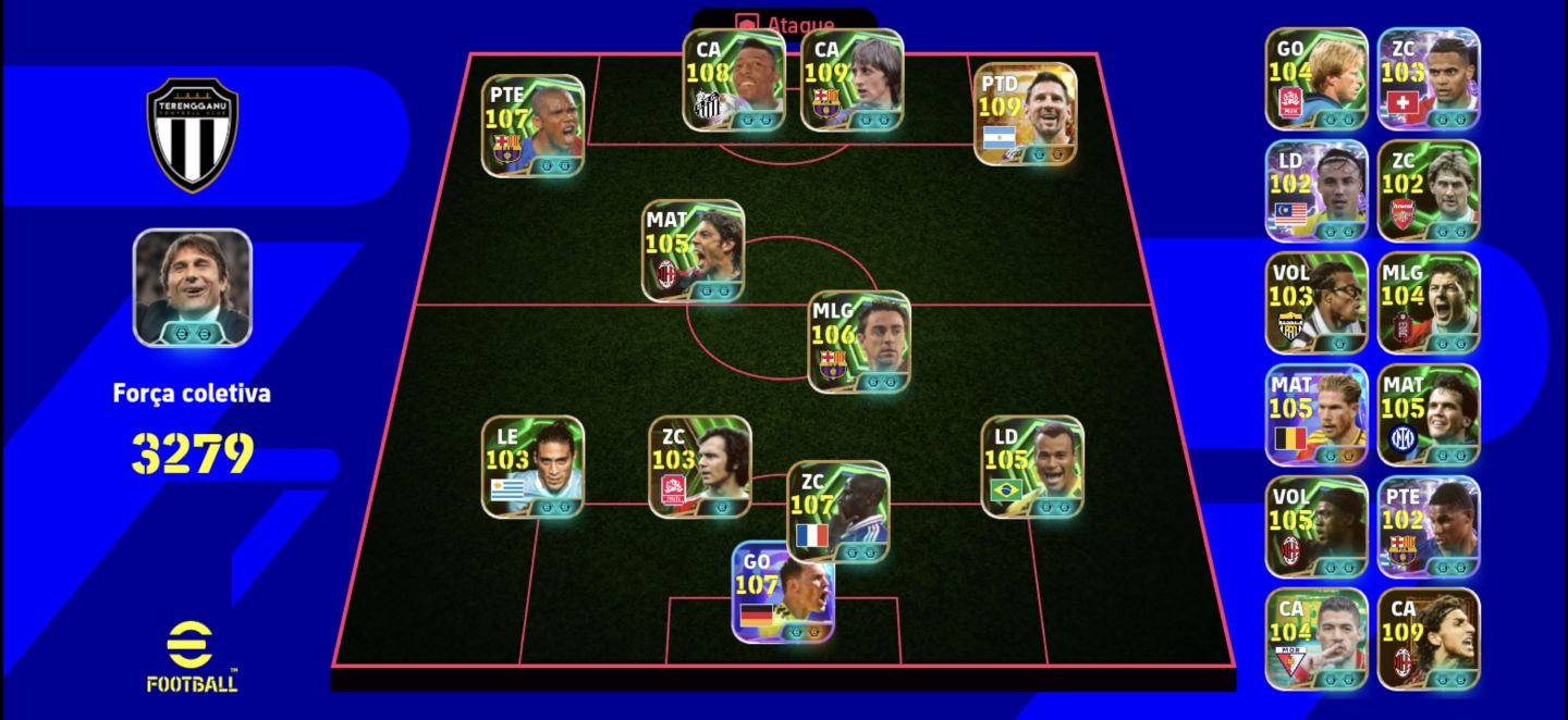 CONTA DE EFOOTBALL MOBILE COM 3279 OVER!!!diamante