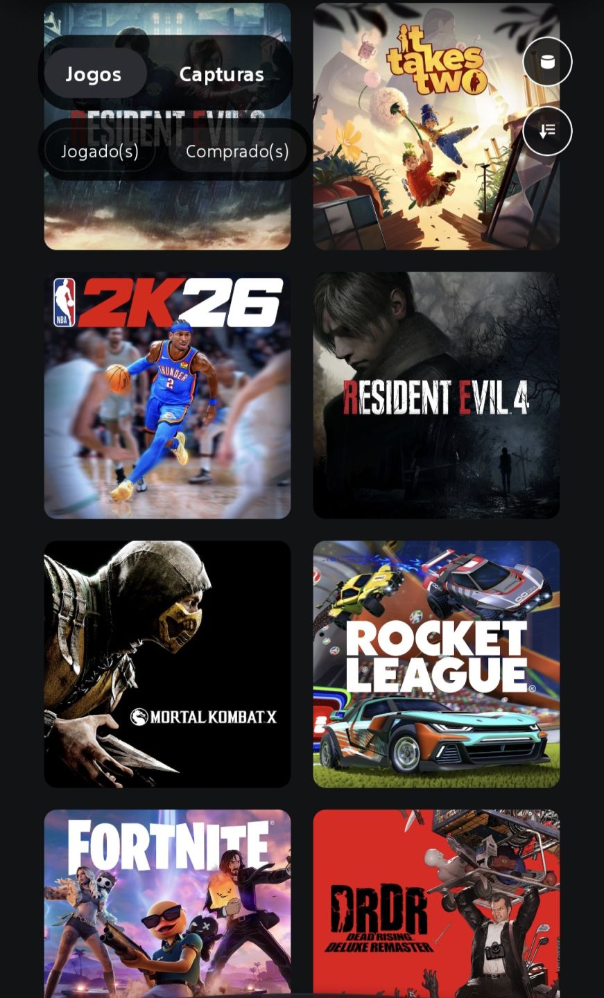 Conta top focando em ps5