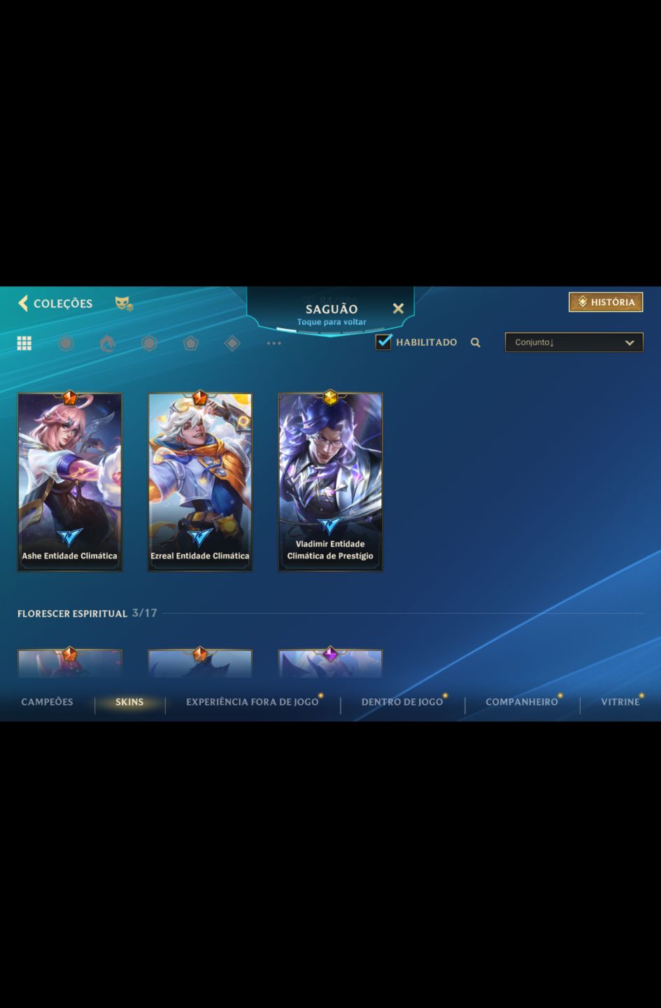 Conta com bom gasto e nova skin prestígio Vlad, Syndra e Morgana