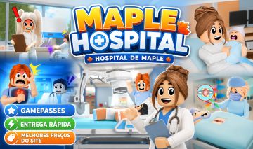 HOSPITAL DE MAPLE FUNÇÃO VIP CASAS TROLL VOO GÊMEOS ROBLOX ITENS XP LOJA GIFT GP