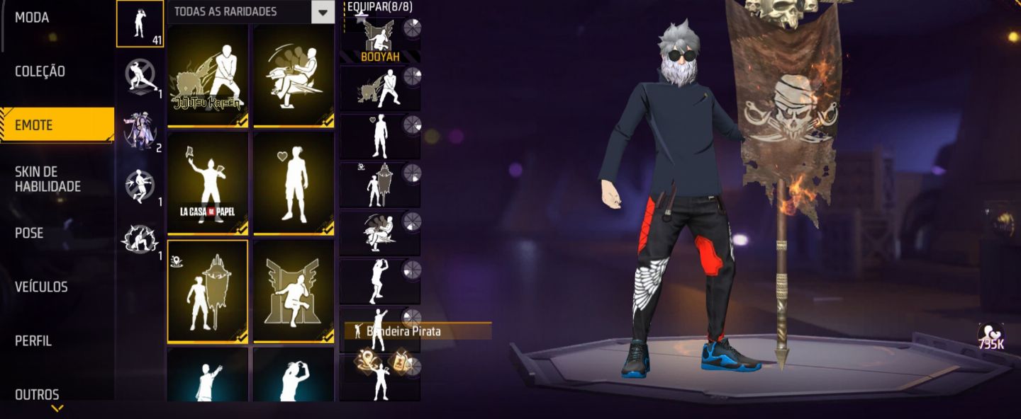 Conta de Free Fire com muitas parcerias, punho do Saitama e evolutivas!