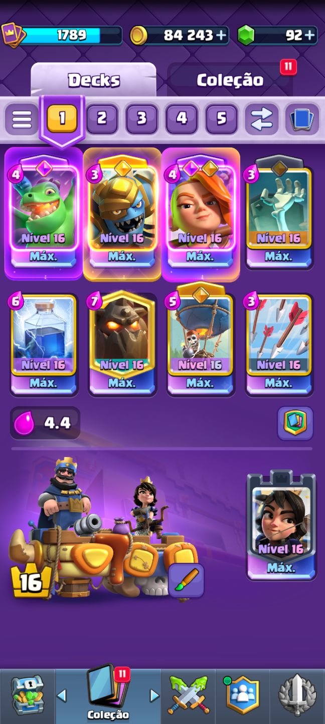 CONTA CR REI 16 | DECK DE LAVA FULL 16 | MAIOR CAMPEÃO | 14K TROFÉUS