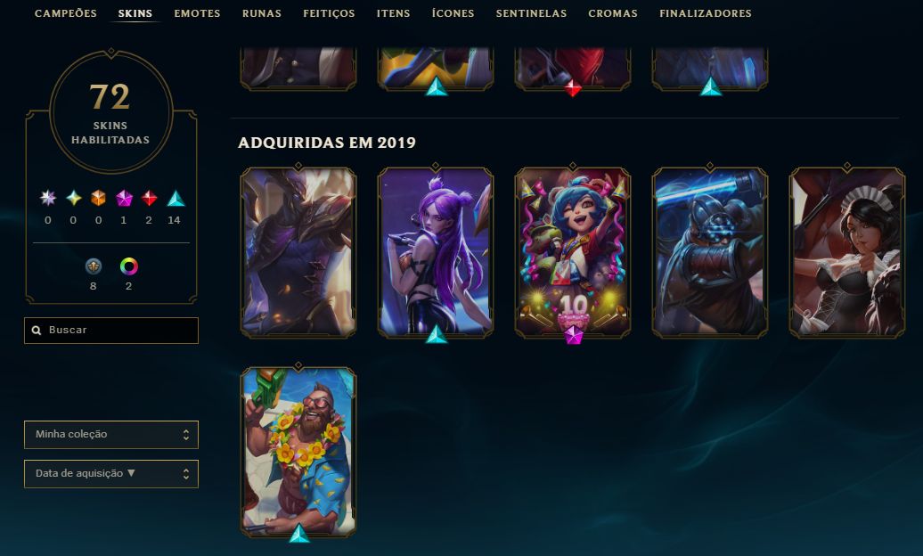 Conta 2023 - 72 skins