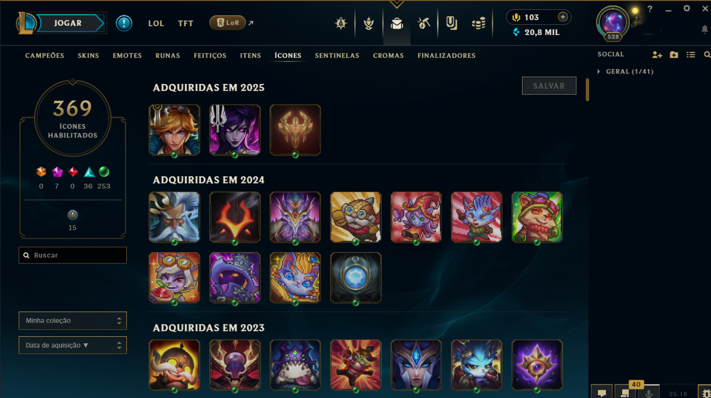 Conta LOL Unranked, Nivel 528, 452 skins, 148 chromas, conta de 2011