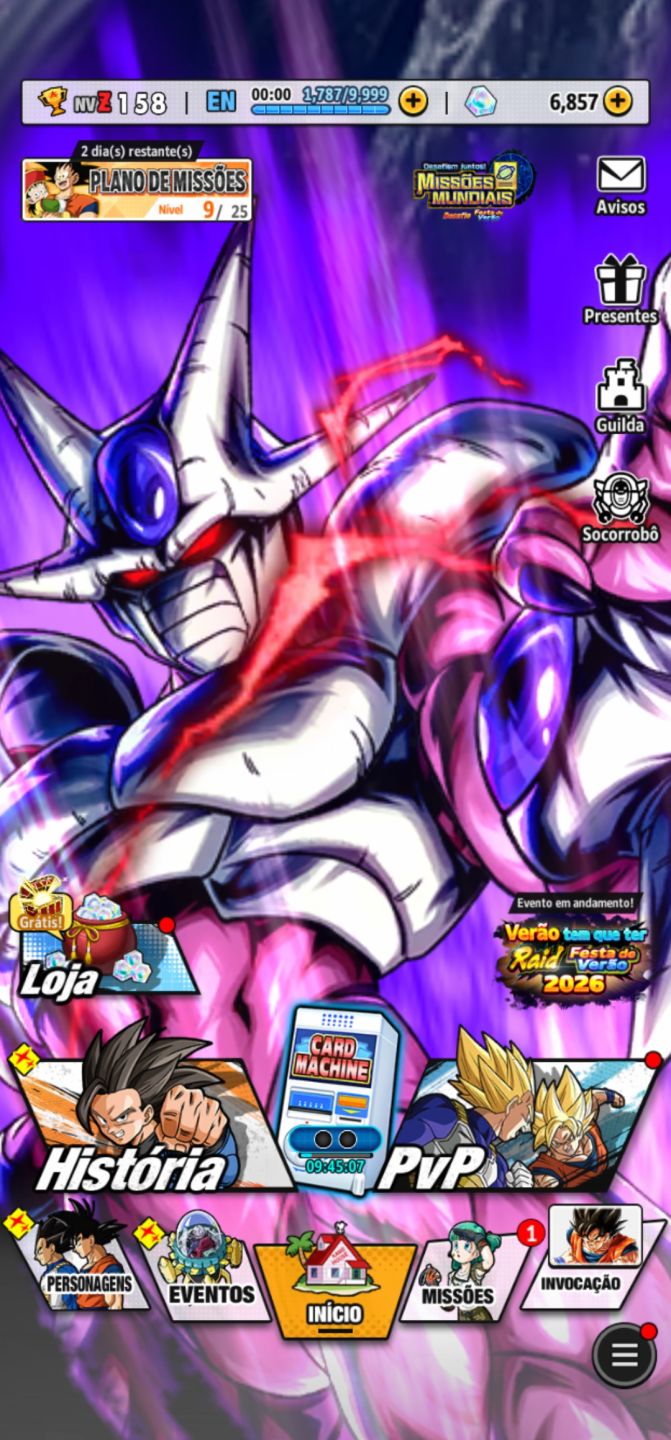 Conta de Dragon Ball Legends, com ULTRAS E LEGENDS
