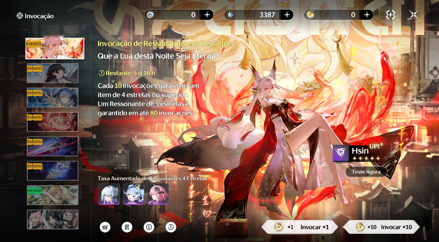 Conta wuthering waves com Aemeath S4, Mornye, Lupa, denia e Rebecca