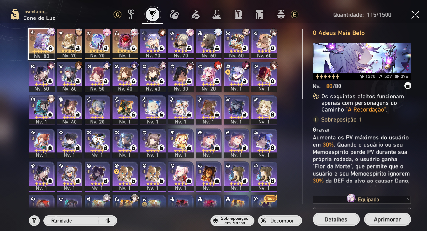 LVL65 Castorice, Cyrene, Evernight, Lingsha, Fugue, Tribbie, Hysilens e archer