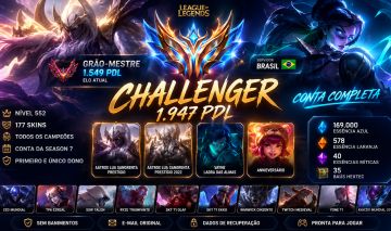 CONTA CHALLENGER 1.947 PDL | GM 1.549 PDL | LVL 552 | 177 SKINS