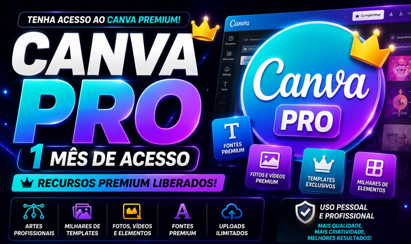 Canva Pro+ Acesso Premium 1 Mês