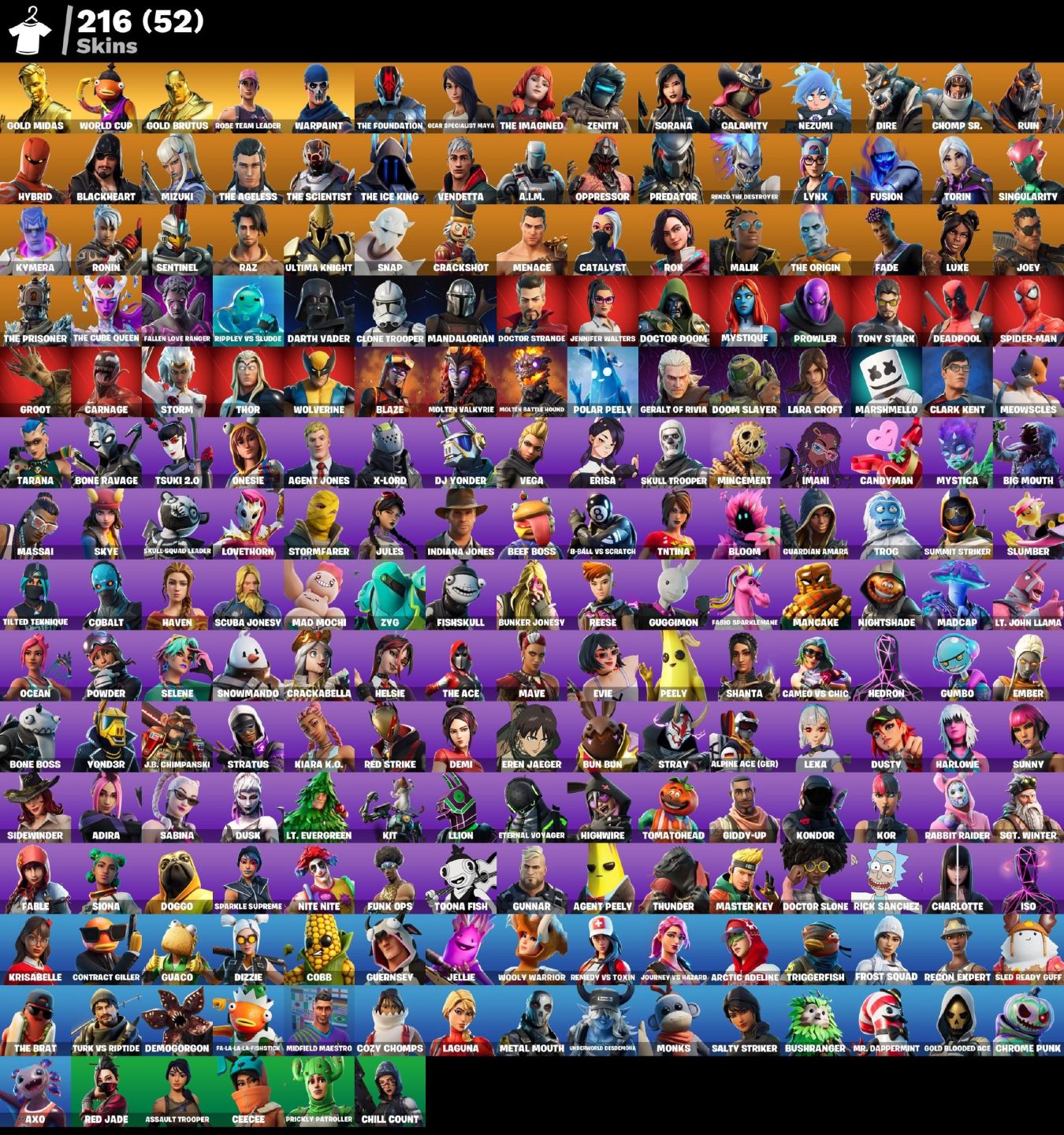 CONTA +216 SKINS + OG SALVE O MUNDO + PICARETA MINTY + PEIXOTO WORLD CUP